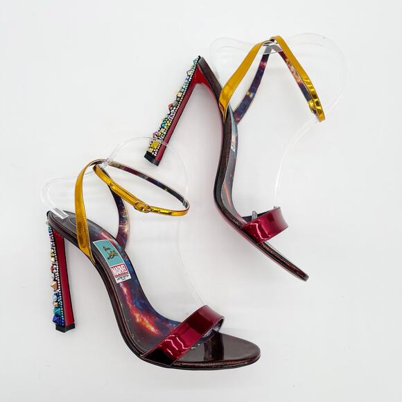 New Christian Louboutin Marvel Disney Infinity Strass Spike Heel Sandals EU 41.5 - Picture 6 of 14